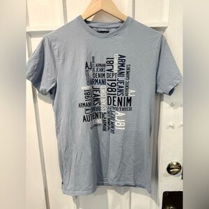 Armani Jeans Light Blue Graphic Tee
